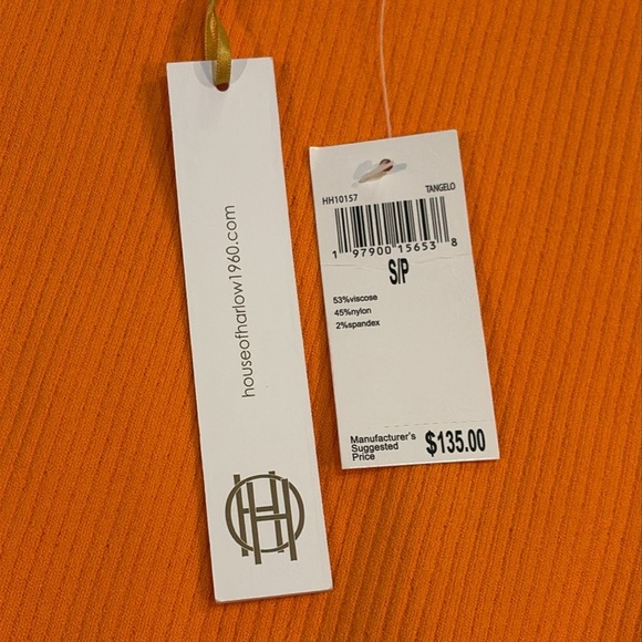 House of Harlow 1960 NWT Sculpted Ribbed Knit Tank Size Small Orange STRETCHY!! - Picture 3 of 11